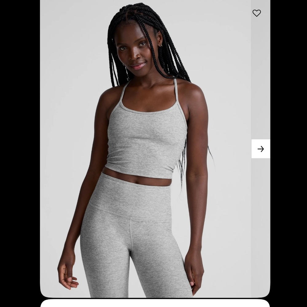 Beyond Yoga Spacedye Slim Racerback Cropped Tank - Silver Mist / M